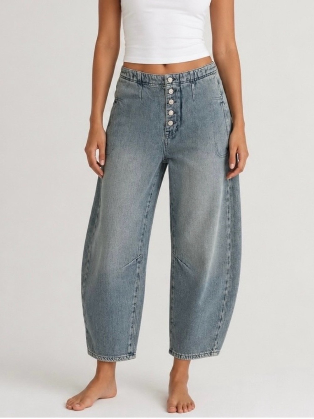 Free People We the Free Osaka Midrise Barrel jeans size 28